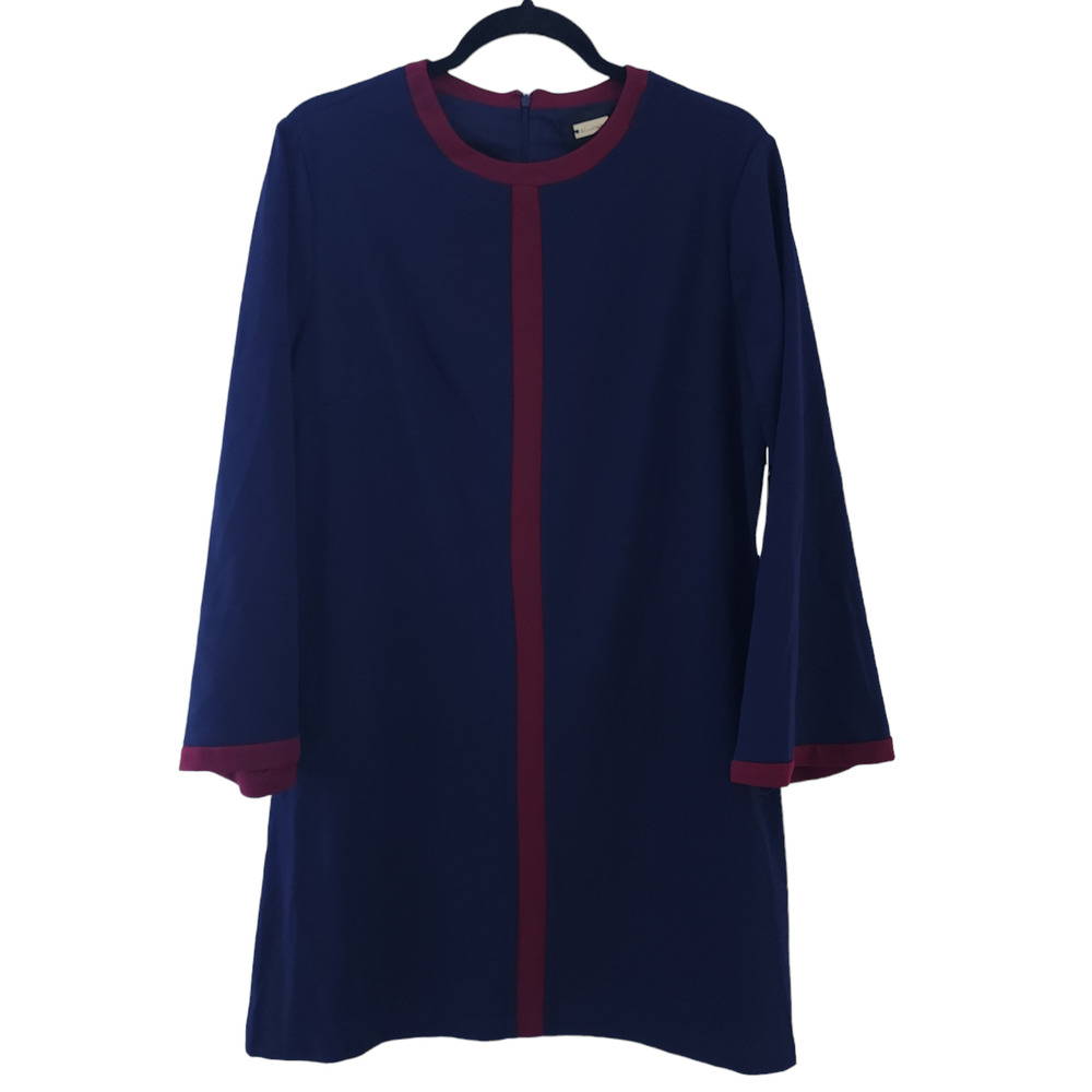 Alexia Admore Dress Large Navy Blue Bell Sleeves Retro Swing Mini Designer